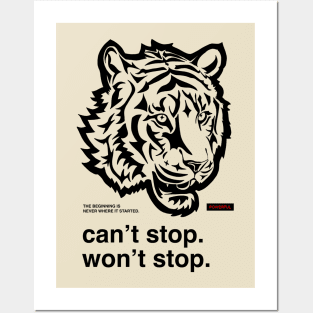 Powerful Tiger | Black Design Posters and Art